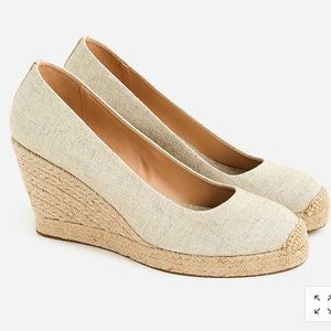Seville espadrille wedges in metallic canvas